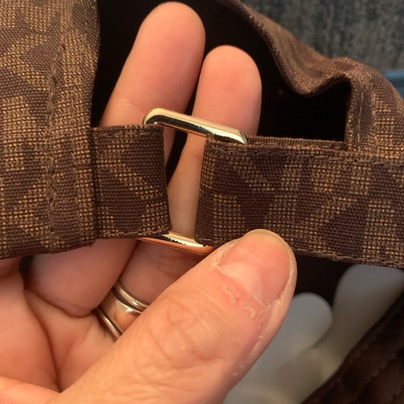 Michael Kors MK Logo Baseball Cap, Gold Hardware Velcro Strap Brown One size NWT - Picture 3 of 6